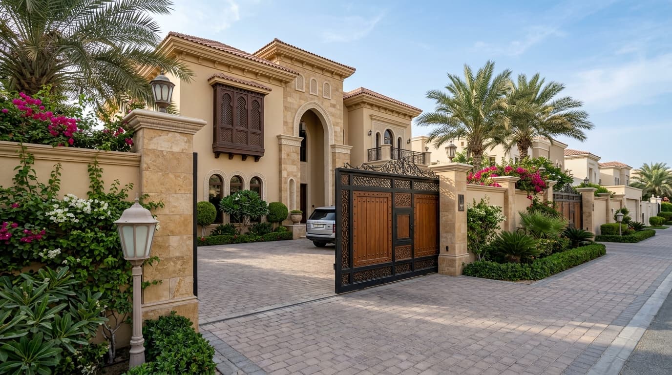 Placeholder for a photograph of an automatic sliding gate installation in Khalifa City, Abu Dhabi